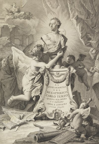 Dedication Page to Charles III of Spain and the Two Sicilies, frontispiece for Paolantonio Paoli, Rome by Giovanni Battista Tiepolo